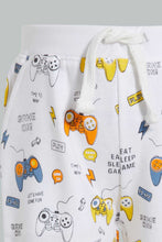 تنزيل الصورة على معرض الصور، Redtag-Blue-And-White-Game-Print-Track-(2-Pack)-Joggers-Infant-Boys-3 to 24 Months