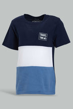 Load image into Gallery viewer, Redtag-Navy-Blue-Cut-And-Sew-Tshirt-All-Over-Prints-Infant-Boys-3 to 24 Months