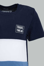 Load image into Gallery viewer, Redtag-Navy-Blue-Cut-And-Sew-Tshirt-All-Over-Prints-Infant-Boys-3 to 24 Months