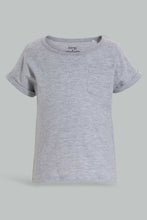 تنزيل الصورة على معرض الصور، Redtag-Navy-And-Grey-Neon--Solid-T-Shirt-(2Pack)-Plain-Infant-Boys-3 to 24 Months