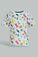 تنزيل الصورة على معرض الصور، Redtag-Ecru-And-Printed-Wood-Pecker-T-Shirt-(2-Pack)-All-Over-Prints-Infant-Boys-3 to 24 Months