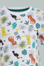 تنزيل الصورة على معرض الصور، Redtag-Ecru-And-Printed-Wood-Pecker-T-Shirt-(2-Pack)-All-Over-Prints-Infant-Boys-3 to 24 Months