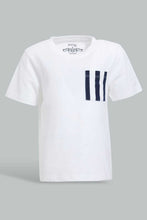 Load image into Gallery viewer, Redtag-White-Slub-Tshirt-With-Contrast-Patch-Pocket-Plain-Infant-Boys-3 to 24 Months