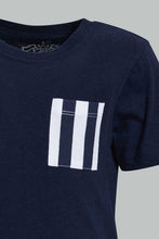 Load image into Gallery viewer, Redtag-Black-Slub-Tshirt-With-Contrast-Patch-Pocket-Plain-Infant-Boys-3 to 24 Months