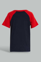 تنزيل الصورة على معرض الصور، Redtag-White-And-Navy-Raglan-T-Shirt-(2-Pack)-Plain-Infant-Boys-3 to 24 Months