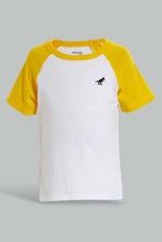 تنزيل الصورة على معرض الصور، Redtag-White-And-Navy-Raglan-T-Shirt-(2-Pack)-Plain-Infant-Boys-3 to 24 Months