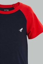 تنزيل الصورة على معرض الصور، Redtag-White-And-Navy-Raglan-T-Shirt-(2-Pack)-Plain-Infant-Boys-3 to 24 Months