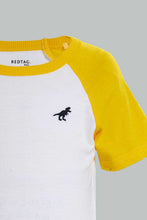 تنزيل الصورة على معرض الصور، Redtag-White-And-Navy-Raglan-T-Shirt-(2-Pack)-Plain-Infant-Boys-3 to 24 Months