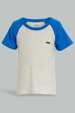 تنزيل الصورة على معرض الصور، Redtag-Grey-And-Ecru-Raglan-T-Shirt-(2-Pack)-Plain-Infant-Boys-3 to 24 Months