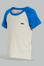 تنزيل الصورة على معرض الصور، Redtag-Grey-And-Ecru-Raglan-T-Shirt-(2-Pack)-Plain-Infant-Boys-3 to 24 Months