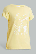 Load image into Gallery viewer, Yellow And White Printed Pyjama Set For Senior Girls (2 Piece)