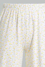 Load image into Gallery viewer, Yellow And White Printed Pyjama Set For Senior Girls (2 Piece)
