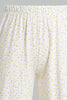Yellow And White Printed Pyjama Set For Senior Girls (2 Piece)