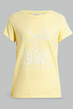 Load image into Gallery viewer, Yellow And White Printed Pyjama Set For Senior Girls (2 Piece)