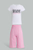 Redtag-Pink-Short-Sets-Pyjama-Sets-Senior-Girls-9 to 14 Years