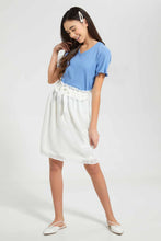 Load image into Gallery viewer, Redtag-Blue-Waffle-Top-Plain-T-Shirts-Senior-Girls-9 to 14 Years