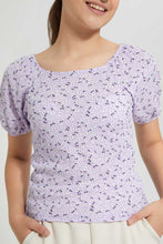تنزيل الصورة على معرض الصور، Redtag-Purple-Floral-Top-+-Pencil-Skirt-Graphic-T-Shirts-Senior-Girls-9 to 14 Years