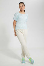 تنزيل الصورة على معرض الصور، Redtag-Lt-Blue-Floral-Top-+-Pencil-Skirt-Graphic-T-Shirts-Senior-Girls-9 to 14 Years