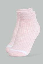 Load image into Gallery viewer, Redtag-Pale-Pink/Pale-Blue/White/Beige-Plain-Ankle-Socks-(5-Packs)-Ankle-Socks-Women's-