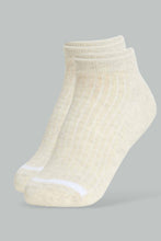 Load image into Gallery viewer, Redtag-Pale-Pink/Pale-Blue/White/Beige-Plain-Ankle-Socks-(5-Packs)-Ankle-Socks-Women's-