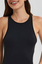 Load image into Gallery viewer, Redtag-Black-Razer-Neck-Body-Jumpsuit-Category:T-Shirts,-Colour:Black,-Filter:Women's-Clothing,-New-In,-New-In-Women,-Non-Sale,-S22D,-Section:Women,-Women-T-Shirts-Women's-