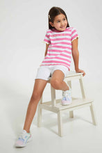 تنزيل الصورة على معرض الصور، Redtag-White-Girls-Short-Casual-Shorts-Girls-2 to 8 Years