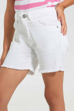تنزيل الصورة على معرض الصور، Redtag-White-Girls-Short-Casual-Shorts-Girls-2 to 8 Years
