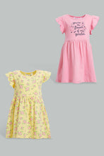 Load image into Gallery viewer, Redtag-Multi-Colour-2Pc-Pack-Knit-Dress-Dresses-Infant-Girls-3 to 24 Months