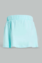 Load image into Gallery viewer, Redtag-White-Tropical-Printed-T-Shirt-And-Mint-Solid-Skirt-Sets-Infant-Girls-3 to 24 Months