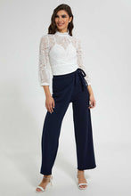Load image into Gallery viewer, Redtag-White-Lace-Top-With-Open-Back-Tie-Hem-Blouses-Women's-