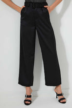 Load image into Gallery viewer, Redtag-Black-Straight-Fit-Trouser-With-Self-Fabric-Belt-Trousers-Women's-