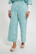 Load image into Gallery viewer, Redtag-Mint-With-Ivory-Print-Base-Color-In-2-Options-As-Per-Std-Trousers-Women's-