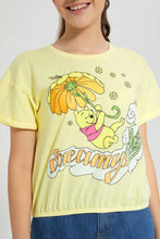 تنزيل الصورة على معرض الصور، Redtag-Yellow-Winnie-The-Pooh-T-Shirt-Graphic-T-Shirts-Senior-Girls-9 to 14 Years