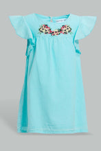 Load image into Gallery viewer, Redtag-Mint-Embroidered-Yoke-Dress-Dresses-Infant-Girls-3 to 24 Months