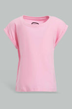 Load image into Gallery viewer, Redtag-Fuchsia-Solid-T-Shirt-Plain-T-Shirts-Infant-Girls-3 to 24 Months