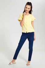 تنزيل الصورة على معرض الصور، Redtag-Dk-Wash-Knitted-Jogger-Jeans-Skinny-Fit-Senior-Girls-9 to 14 Years