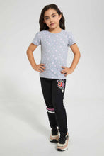 Load image into Gallery viewer, Lilac And Grey Floral T-Shirt (Pack of 2)