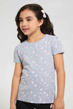 Load image into Gallery viewer, Lilac And Grey Floral T-Shirt (Pack of 2)