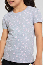 Load image into Gallery viewer, Lilac And Grey Floral T-Shirt (Pack of 2)