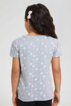 Load image into Gallery viewer, Lilac And Grey Floral T-Shirt (Pack of 2)