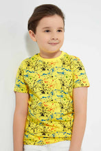 Load image into Gallery viewer, Redtag-Yellow-Paint-Splat-T-Shirt-Graphic-T-Shirts-Boys-2 to 8 Years