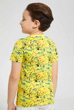Load image into Gallery viewer, Redtag-Yellow-Paint-Splat-T-Shirt-Graphic-T-Shirts-Boys-2 to 8 Years
