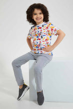 Load image into Gallery viewer, Redtag-White-Paint-Splat-T-Shirt-Graphic-T-Shirts-Boys-2 to 8 Years