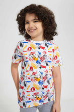 Load image into Gallery viewer, Redtag-White-Paint-Splat-T-Shirt-Graphic-T-Shirts-Boys-2 to 8 Years