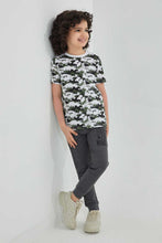 Load image into Gallery viewer, Redtag-White-Patterned-Splat-Print-T-Shirt-Graphic-T-Shirts-Boys-2 to 8 Years