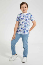 Load image into Gallery viewer, Redtag-White-Splat-Print-T-Shirt-Graphic-T-Shirts-Boys-2 to 8 Years