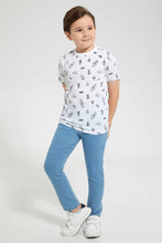 Load image into Gallery viewer, Redtag-White-Space-Aop-T-Shirt-Graphic-T-Shirts-Boys-2 to 8 Years