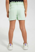 Load image into Gallery viewer, Redtag-Lt.-Green-Girls--Non-Denim-Short-Denim-Shorts-Girls-2 to 8 Years