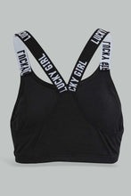 Load image into Gallery viewer, Black And White Padded Sport Bra For Senior Girls (2 Pack)