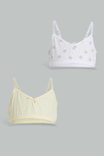 Load image into Gallery viewer, White And Yellow Non-Padded Bra For Senior Girls (2 Pack)
